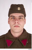  Photos Czechoslovakia Soldier in uniform 2 Czechoslovakia soldier Historical Clothing army brown uniform cap head 0001.jpg